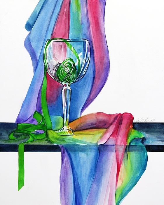 Rainbow Wine Glass by Jane Loveall Rainbow Wine Glass by Jane Loveall